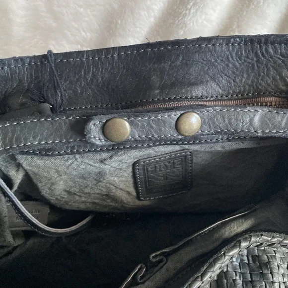 Vintage "NWT" Frye Grey Woven Leather Satchel - Picture 5 of 13